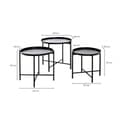 Miniatyrbild 4 av 4: Set med 3 soffbord - LOUNGITUDE - LIROY - Svart metall - Modernt - Design