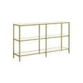 Miniatyrbillede 1 af 4: Stort konsolbord med 3 hylder, guld