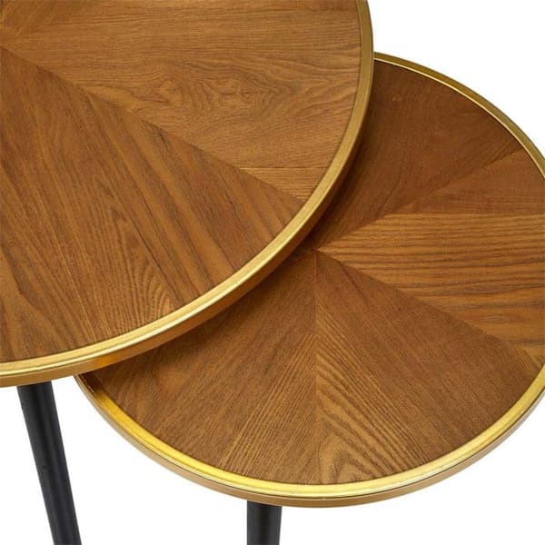 Set med 2 st "felix" häckbord 40cm Natur &amp; Svart - Paris Prix Marron
