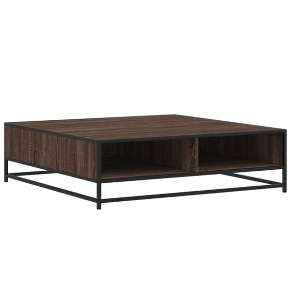 vidaXL Salongbord brun eik 100x100x30 cm konstruert tre og metall