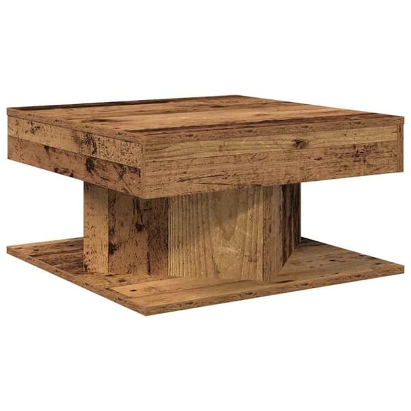 vidaXL sofabord 55x55x30 cm konstrueret træ antikt træ