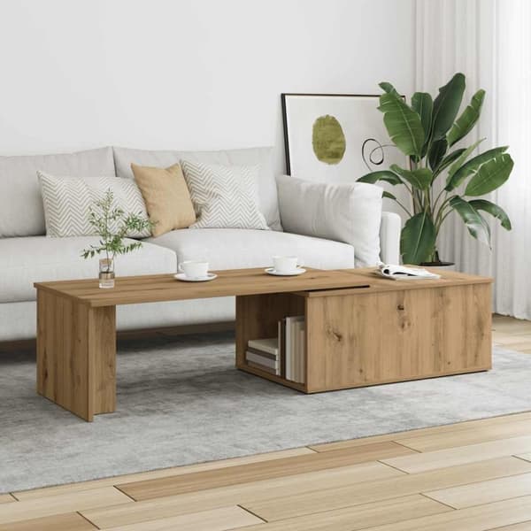 vidaXL Soffbord artisan ek 150x50x35 cm konstruerat trä