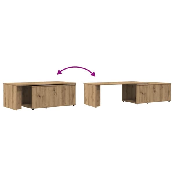vidaXL Soffbord artisan ek 150x50x35 cm konstruerat trä