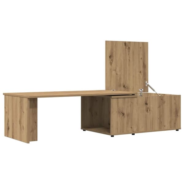 vidaXL Soffbord artisan ek 150x50x35 cm konstruerat trä