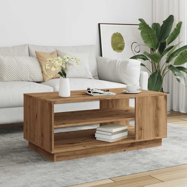 vidaXL Sohvapöytä artesaani tammi 102x55x43 cm tekninen puu
