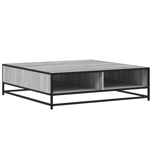 vidaXL Salongbord grå sonoma 100x100x30 cm konstruert tre og metall