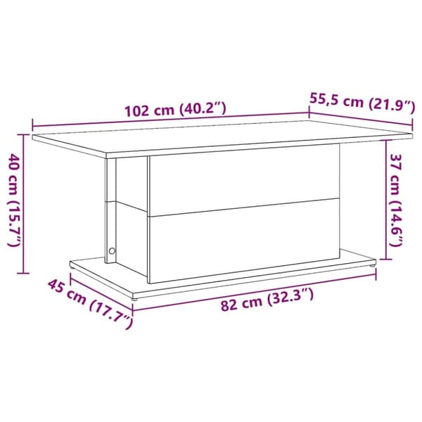 vidaXL Soffbord artisan ek 102x55,5x40 cm konstruerat trä