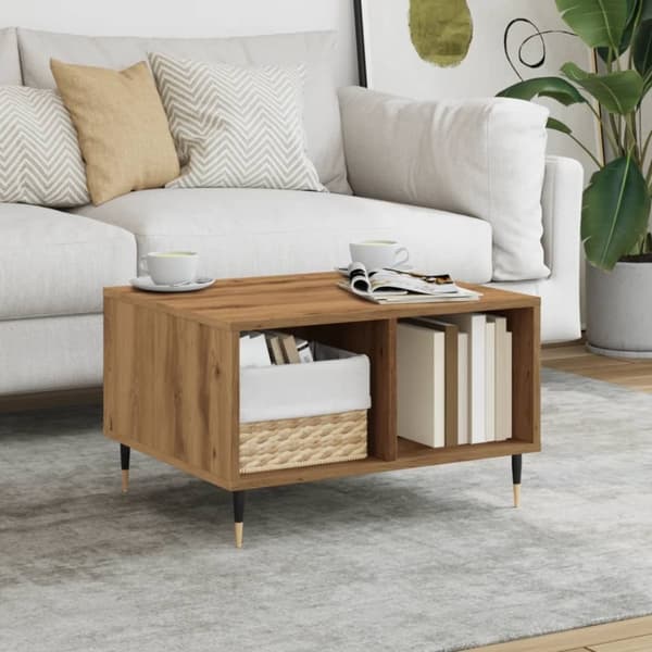 vidaXL sofabord 60x50x36,5 cm konstrueret træ kunsteg