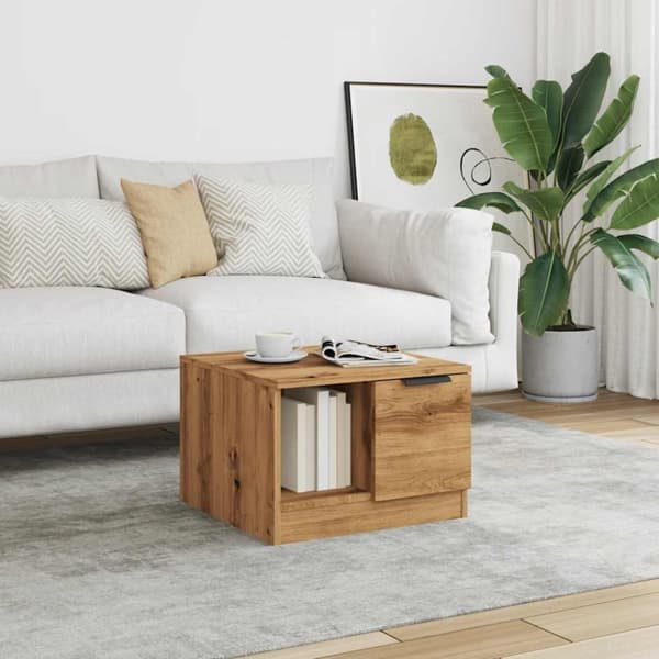 vidaXL Salongbord artisan eik 50x50x36 cm konstruert tre