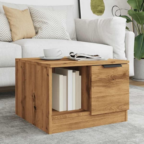 vidaXL Salongbord artisan eik 50x50x36 cm konstruert tre
