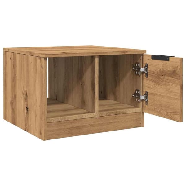 vidaXL Salongbord artisan eik 50x50x36 cm konstruert tre
