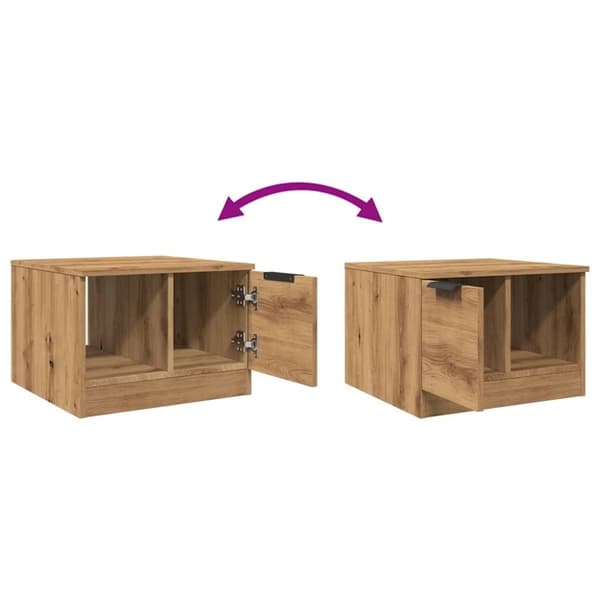 vidaXL Salongbord artisan eik 50x50x36 cm konstruert tre