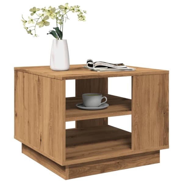 vidaXL sofabord 55x55x42 cm konstrueret træ kunsteg