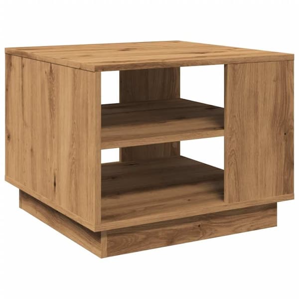 vidaXL sofabord 55x55x42 cm konstrueret træ kunsteg