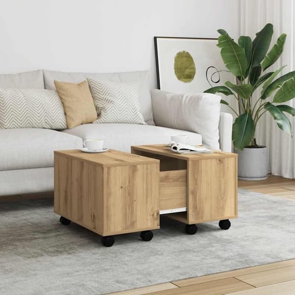 vidaXL sofabord 60x60x38 cm konstrueret træ kunsteg