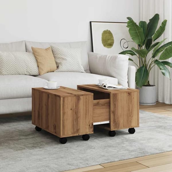 vidaXL sofabord 60x60x38 cm konstrueret træ kunsteg