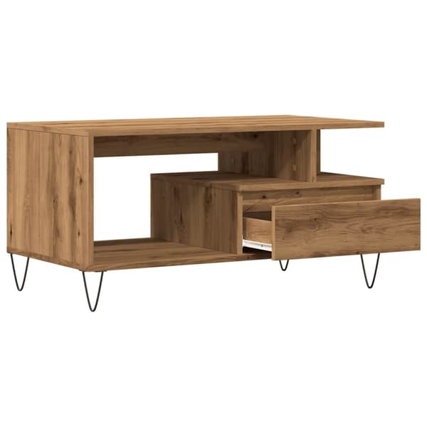 vidaXL Salongbord artisan eik 90x49x45 cm konstruert tre