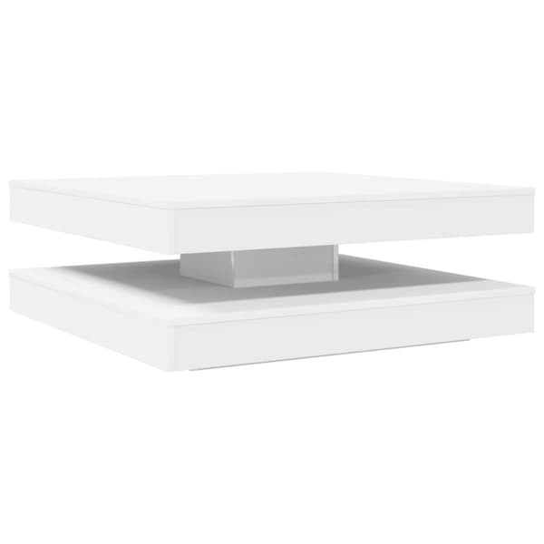 vidaXL sofabord 360 grader drejeligt 90x90x34,5 cm hvid