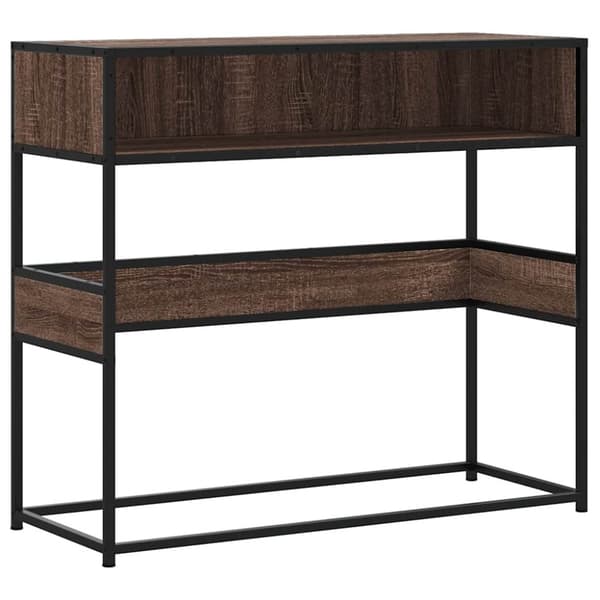 vidaXL Konsollbord brun eik 90x35x80 cm konstruert tre