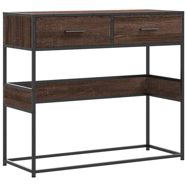 vidaXL konsolbord 90x35x80 cm konstrueret træ brun egetræsfarve