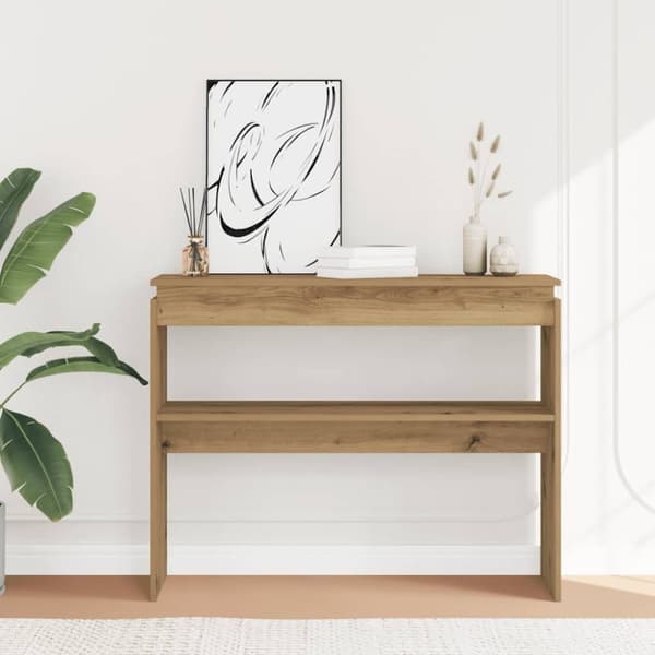 vidaXL Konsolbord artisan ek 102x30x80 cm konstruerat trä