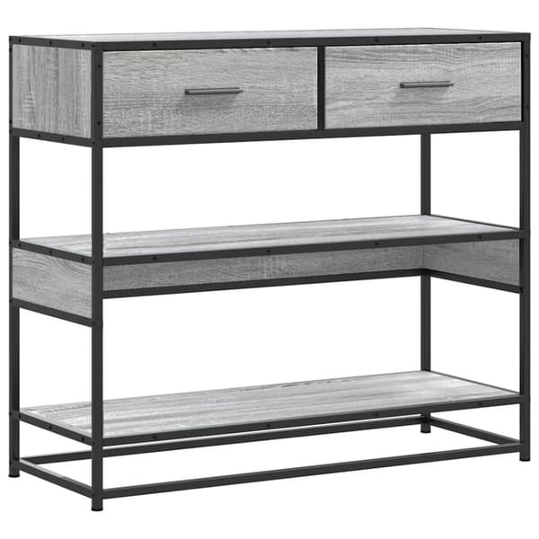 vidaXL Konsollbord grå sonoma 90x35x80 cm konstruert tre