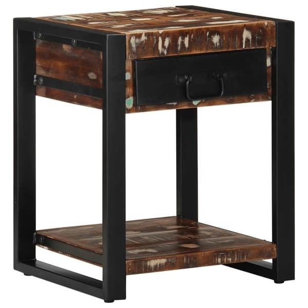 vidaXL Sidebord flerfarget 40x40x50 cm gjenvunnet heltre