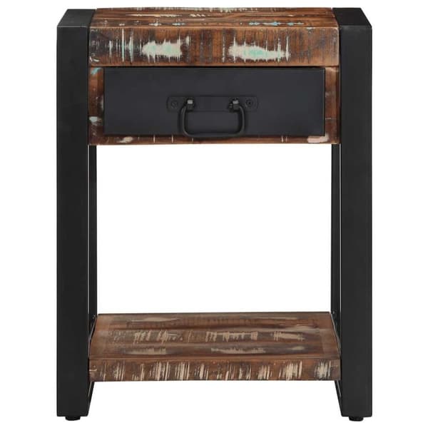 vidaXL Sidebord flerfarget 40x40x50 cm gjenvunnet heltre