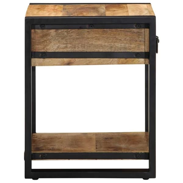 vidaXL Sidebord 40x40x50 cm grovt heltre mango