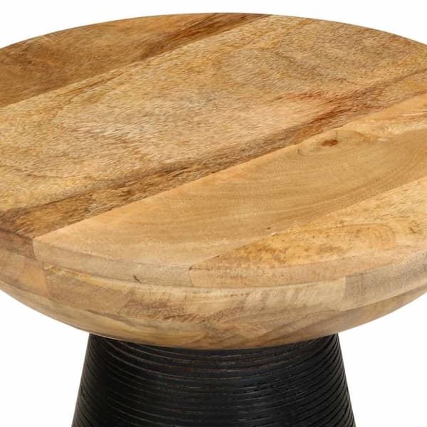 vidaXL Sidebord svart Ø37x45 cm heltre mango