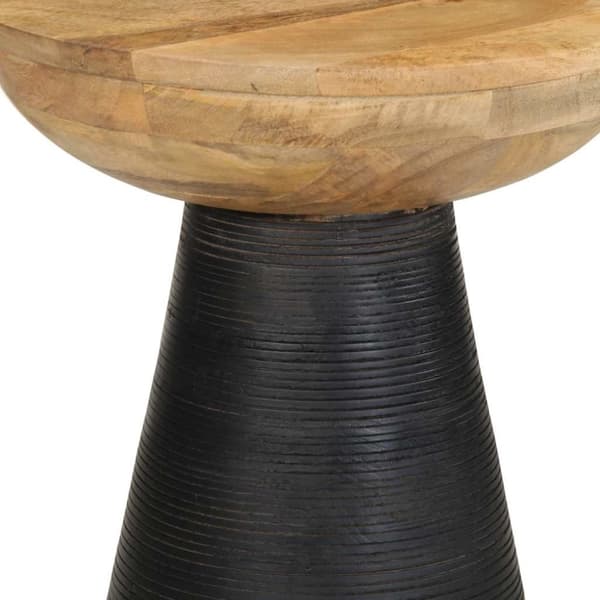 vidaXL Sidebord svart Ø37x45 cm heltre mango