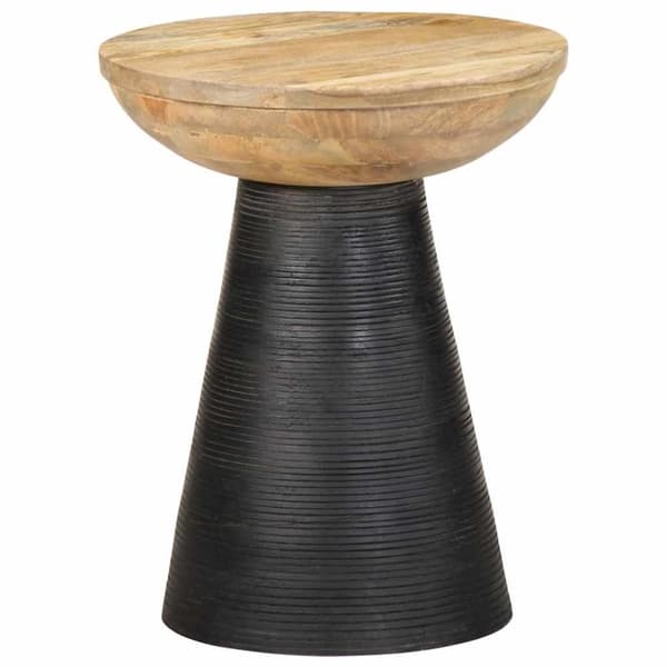 vidaXL Sidebord svart Ø37x45 cm heltre mango