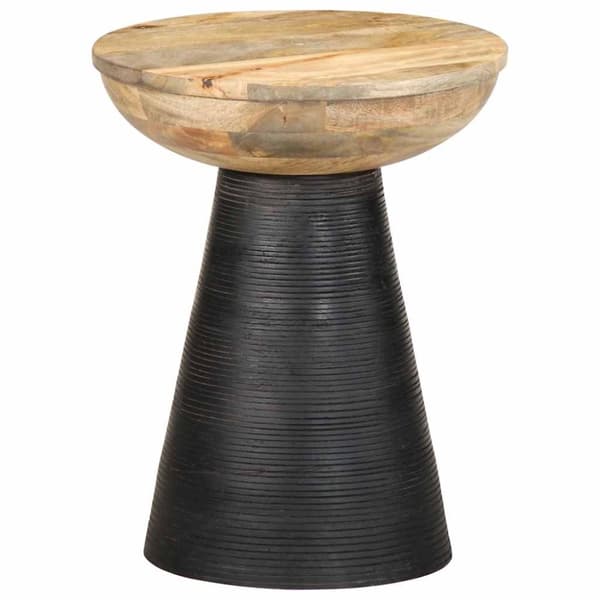 vidaXL Sidebord svart Ø37x45 cm heltre mango