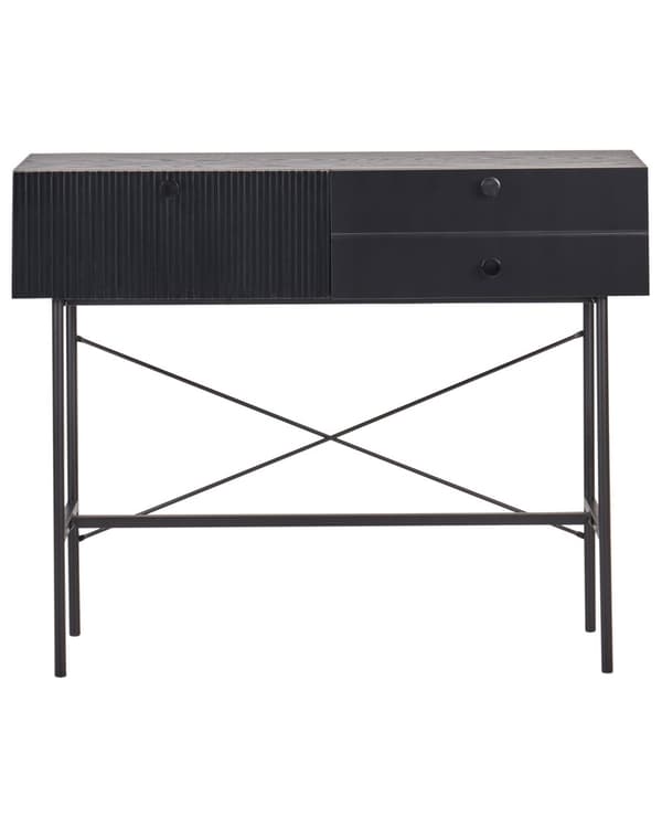 Skänk 3 Lådor Svart Spånskiva MDF Modern Förvaringsenhet Vardagsrum Sovrum