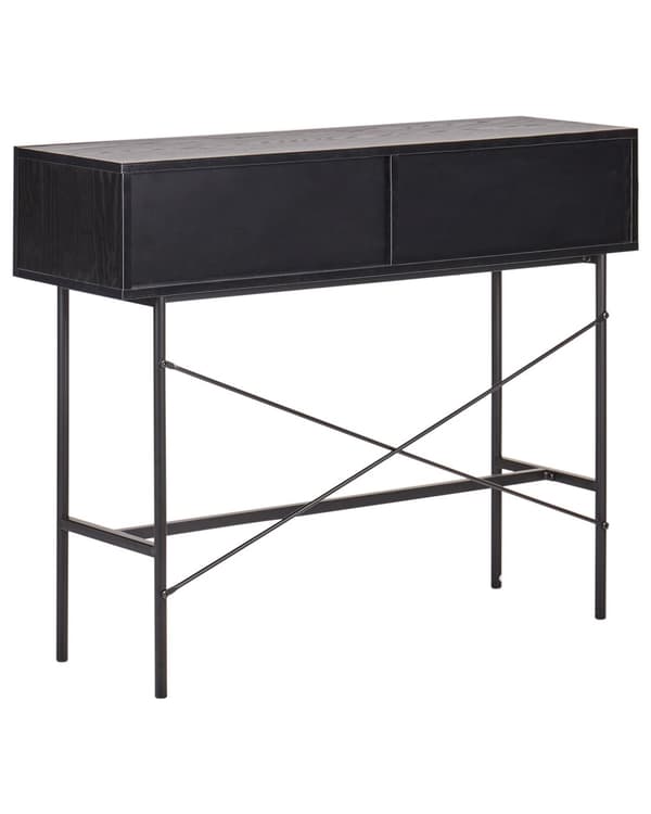 Skänk 3 Lådor Svart Spånskiva MDF Modern Förvaringsenhet Vardagsrum Sovrum