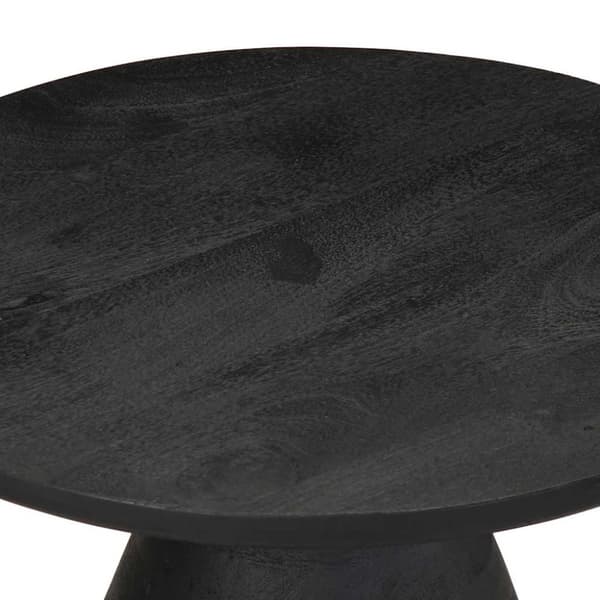 vidaXL Sidebord svart Ø50x40 cm heltre mango