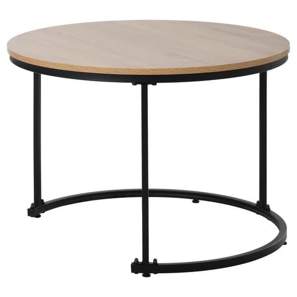 Rootz 2-delt sofaborde - runde borde - stabelbare borde - pladsbesparende design - 70,5 cm x 50 cm & 45,5 cm x 44 cm