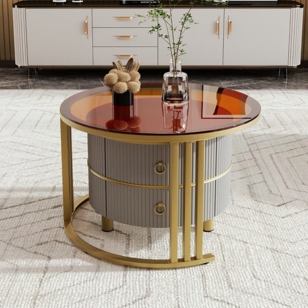 Rootz 2-in-1 sohvapöytäsetti - modernit huonekalut - tyylikkäät pöydät - runsaasti säilytystilaa - 70 x 70 x 45 cm & 50 x 50 x 40 cm