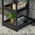 Miniatyrbillede 4 af 6: Rootz C-formet sidebord - Industriel stil - Rustikt sofabord - Mobil med opbevaring - 51 cm x 33 cm x 66 cm
