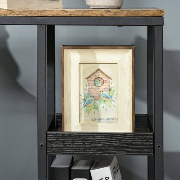Rootz C-formet sidebord - Industriel stil - Rustikt sofabord - Mobil med opbevaring - 51 cm x 33 cm x 66 cm