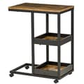 Miniatyrbillede 1 af 6: Rootz C-formet sidebord - Industriel stil - Rustikt sofabord - Mobil med opbevaring - 51 cm x 33 cm x 66 cm