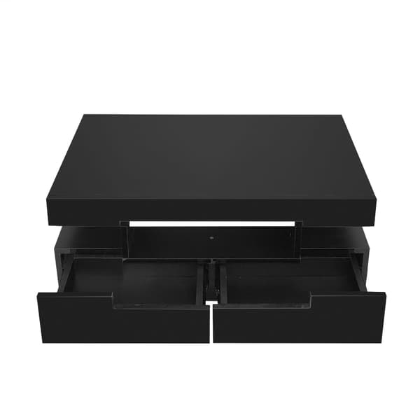 Rootz sofabord - Elegant centerbord - højglans finish - LED-belysning og opbevaring - 80L x 50W x 36H cm - Luksuriøs dagligstue Highlight