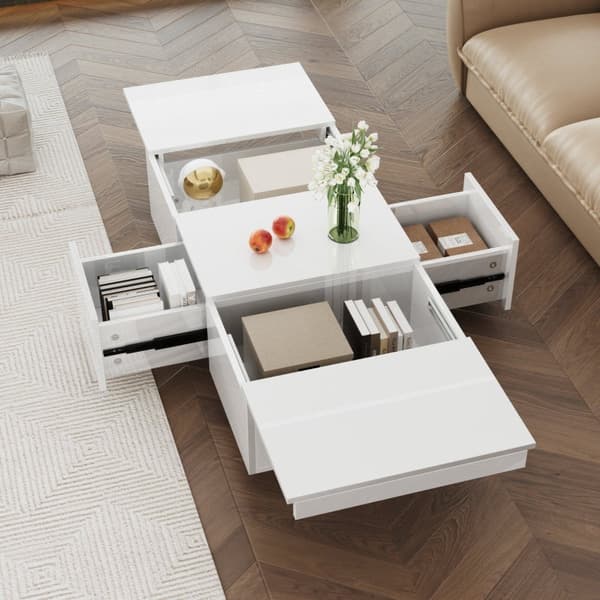 Rootz Soffbord - Vardagsrumsbord - Modernt mittpunkt - Dold förvaring - 100L x 50W x 31H cm