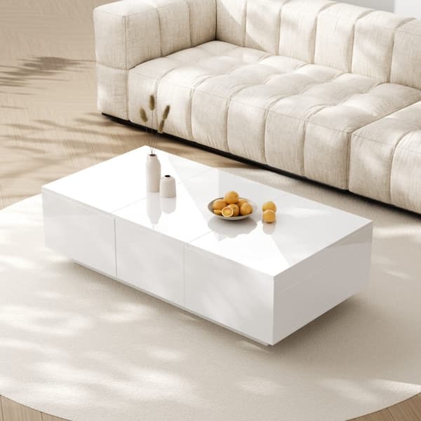 Rootz Soffbord - Vardagsrumsbord - Modernt mittpunkt - Dold förvaring - 100L x 50W x 31H cm