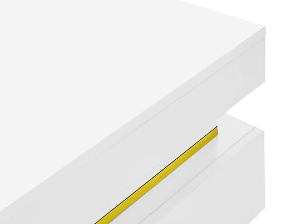 Rootz Soffbord - Högglans - Lyxiga guldaccenter - Gott om förvaring - 70L x 70W x 35,5H cm