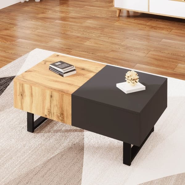 Rootz Modern sohvapöytä - Olohuoneen pöytä - Toimistopöytä - Piilotetut säilytyslokerot - 155L x 55W x 22K cm