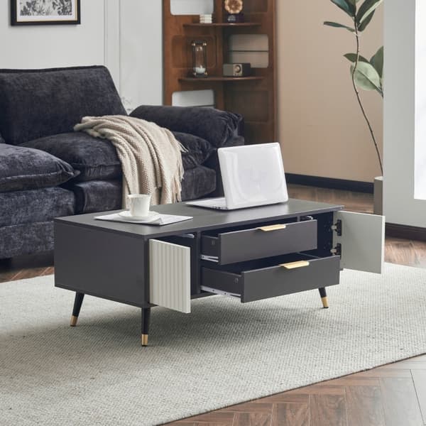 Rootz Modernt soffbord - Modernt bord - Snygga möbler - Gott om förvaring - 100L x 50W x 40H cm