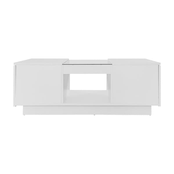 Rootz Modern -sohvapöytä - Valkoinen keskiosa - LED Accent -pöytä - Sovellusohjattu valaistus - 100 cm x 50 cm x 35,5 cm