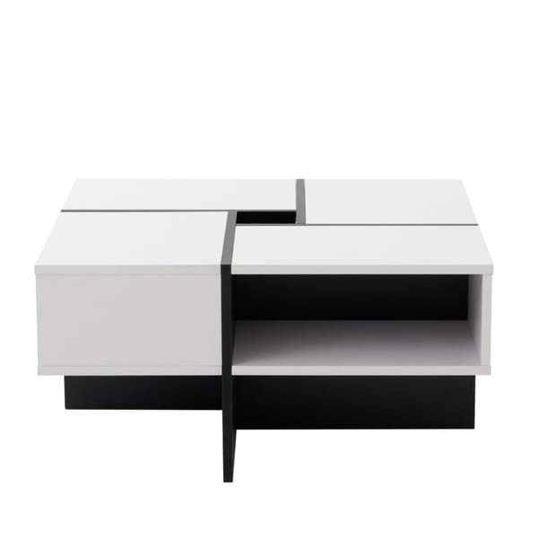 Rootz Modern Square -sohvapöytä - Tyylikäs keskipöytä - Tyylikäs olohuoneen pöytä - Kestävä lastulevy - 70cm x 70cm x 35cm