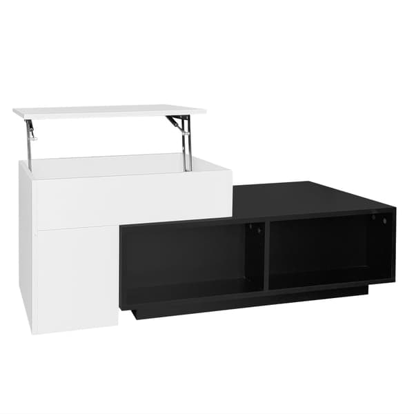 Rootz Lifting sohvapöytä - Säädettävä korkeus pöytä - Monipuolinen nostopöytä - Piilotettu säilytys - 115L x 50W x 43K cm